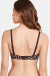 Rosaline Everyday Double Layered Non-Wired 3/4th Coverage  T-Shirt Bra - Black Rose Pt — thumbnail 2